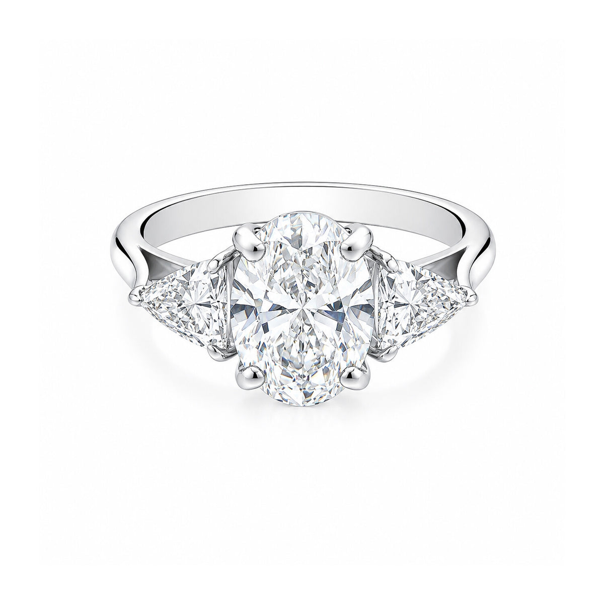 IGI Certified Lab Grown Diamond Oval-Cut Three-Stone Ring — 18K Solid Gold