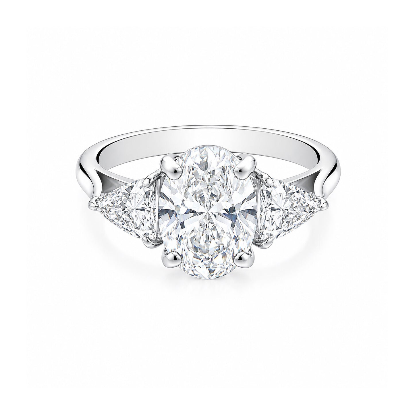 IGI Certified Lab Grown Diamond Oval-Cut Three-Stone Ring — 18K Solid Gold