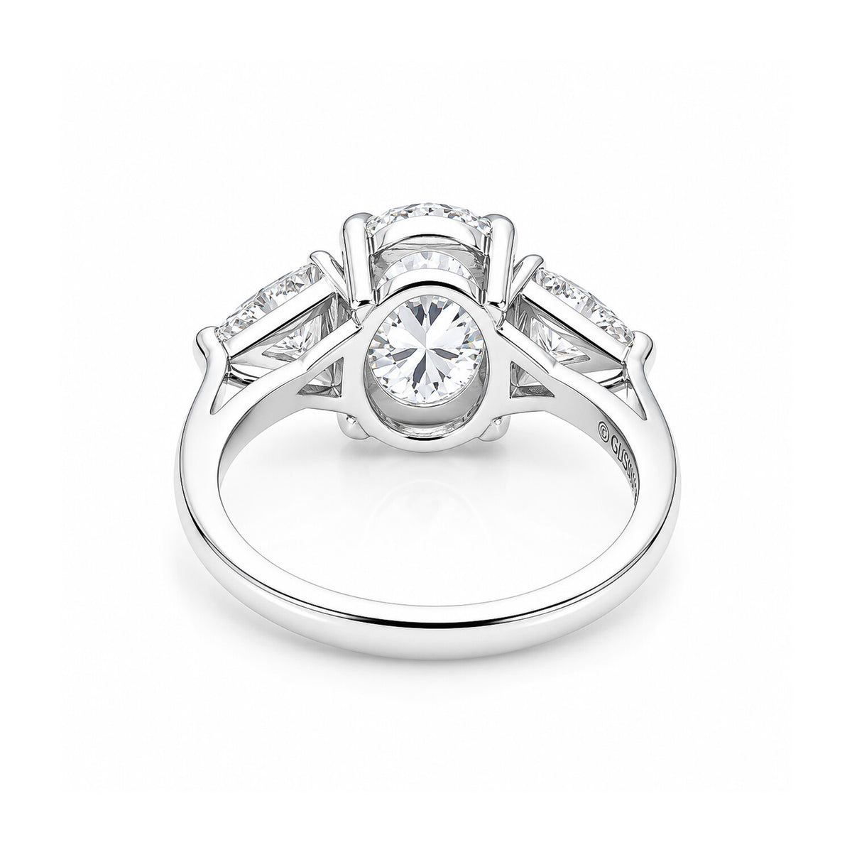 IGI Certified Lab Grown Diamond Oval-Cut Three-Stone Ring — 18K Solid Gold