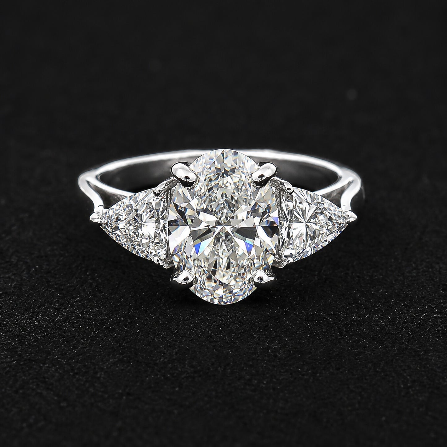 IGI Certified Lab Grown Diamond Oval-Cut Three-Stone Ring — 18K Solid Gold