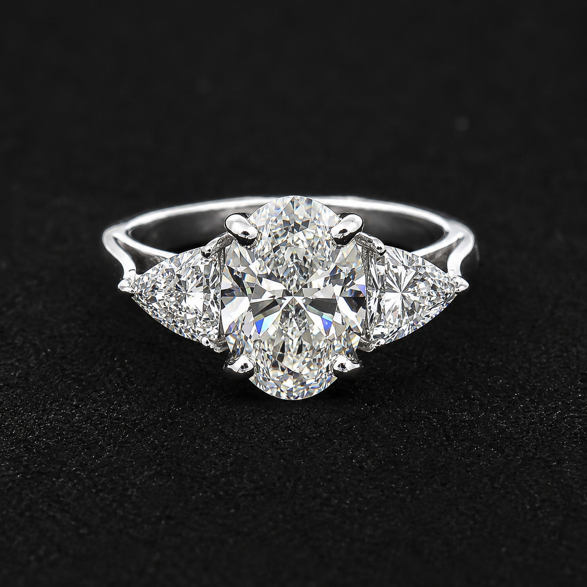 IGI Certified Lab Grown Diamond Oval-Cut Three-Stone Ring — 18K Solid Gold