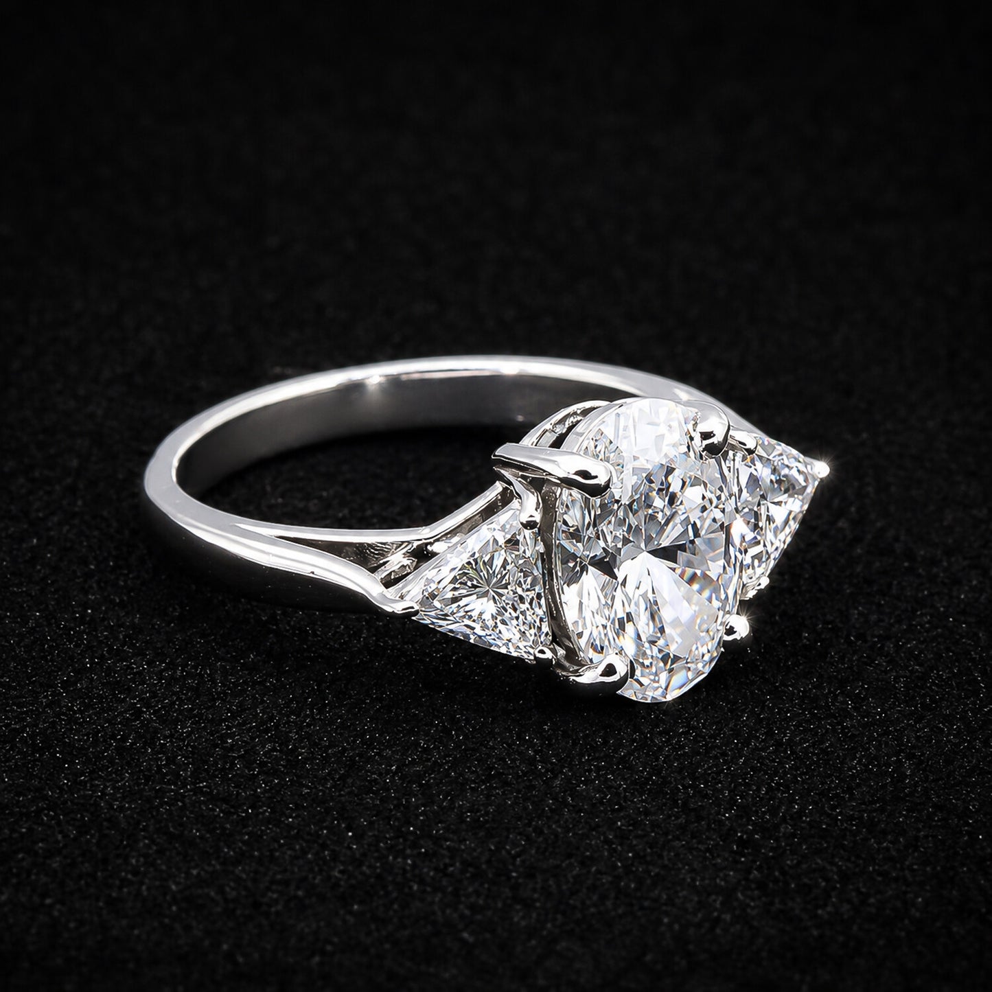IGI Certified Lab Grown Diamond Oval-Cut Three-Stone Ring — 18K Solid Gold