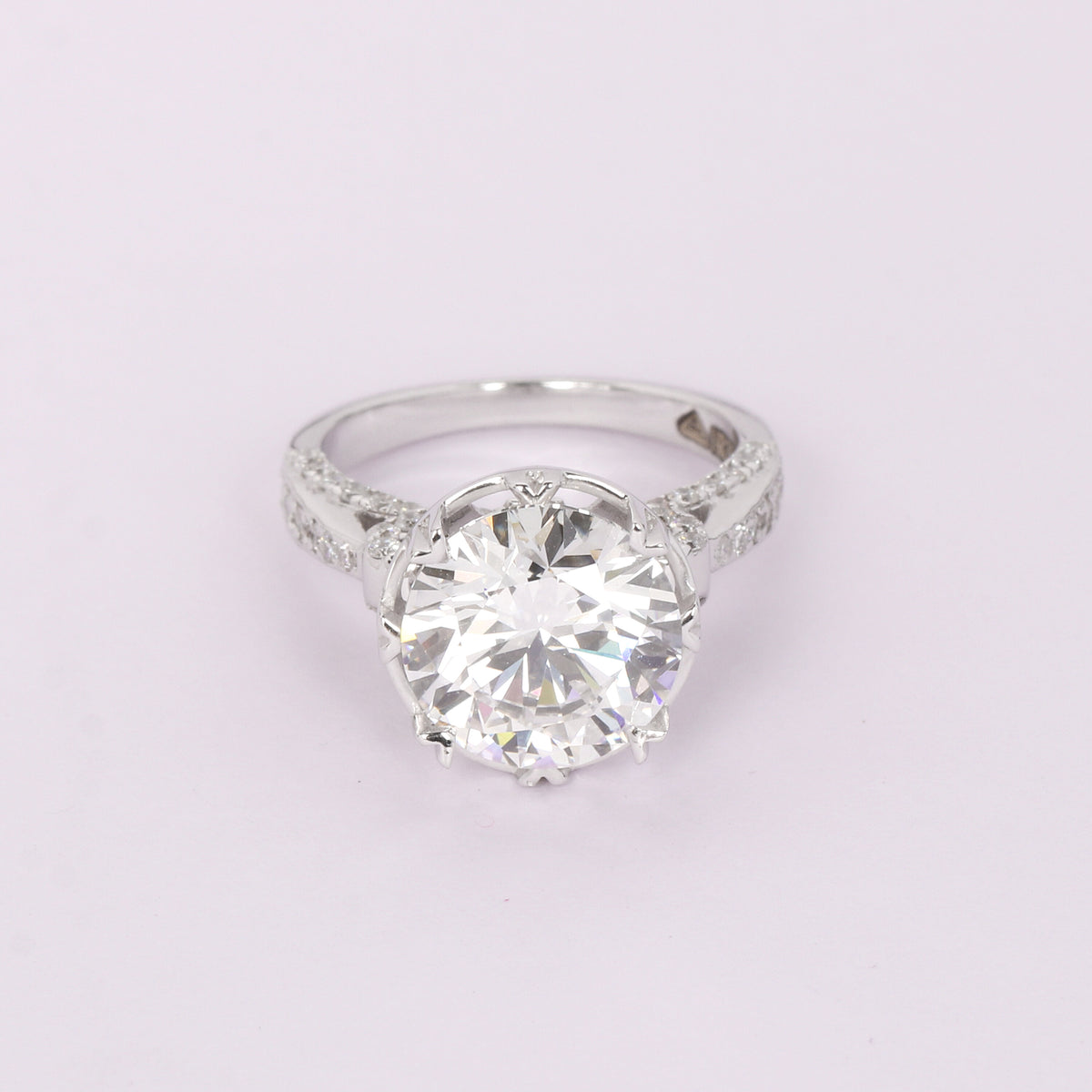 IGI Certified Lab Grown Diamond 1.17ct Round Pavé Halo Cluster Ring — 14K/18K Solid Gold