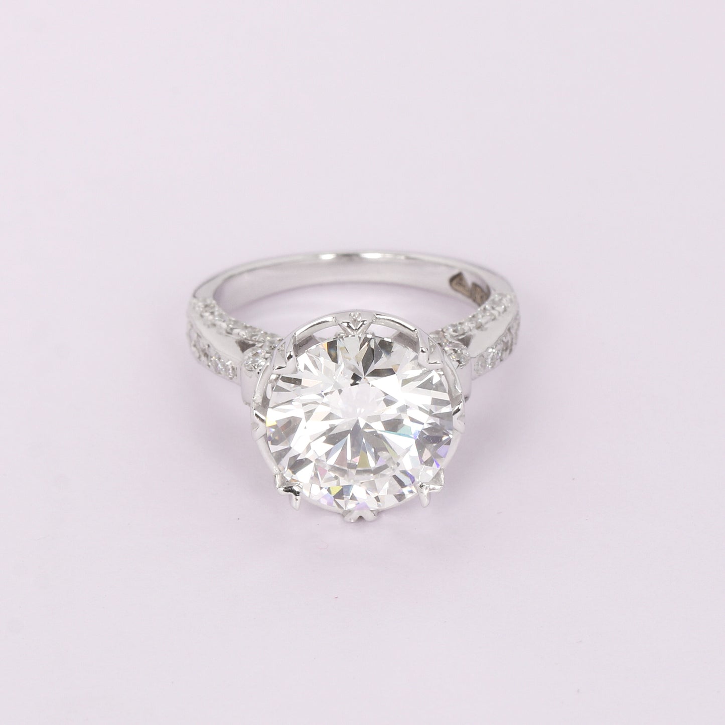 IGI Certified Lab Grown Diamond 1.17ct Round Pavé Halo Cluster Ring — 14K/18K Solid Gold