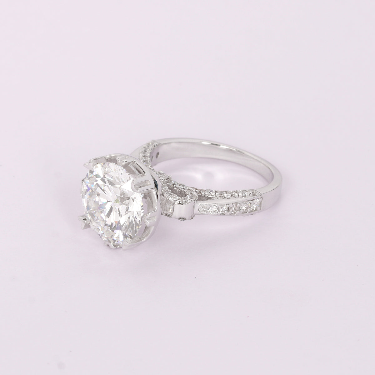 IGI Certified Lab Grown Diamond 1.17ct Round Pavé Halo Cluster Ring — 14K/18K Solid Gold