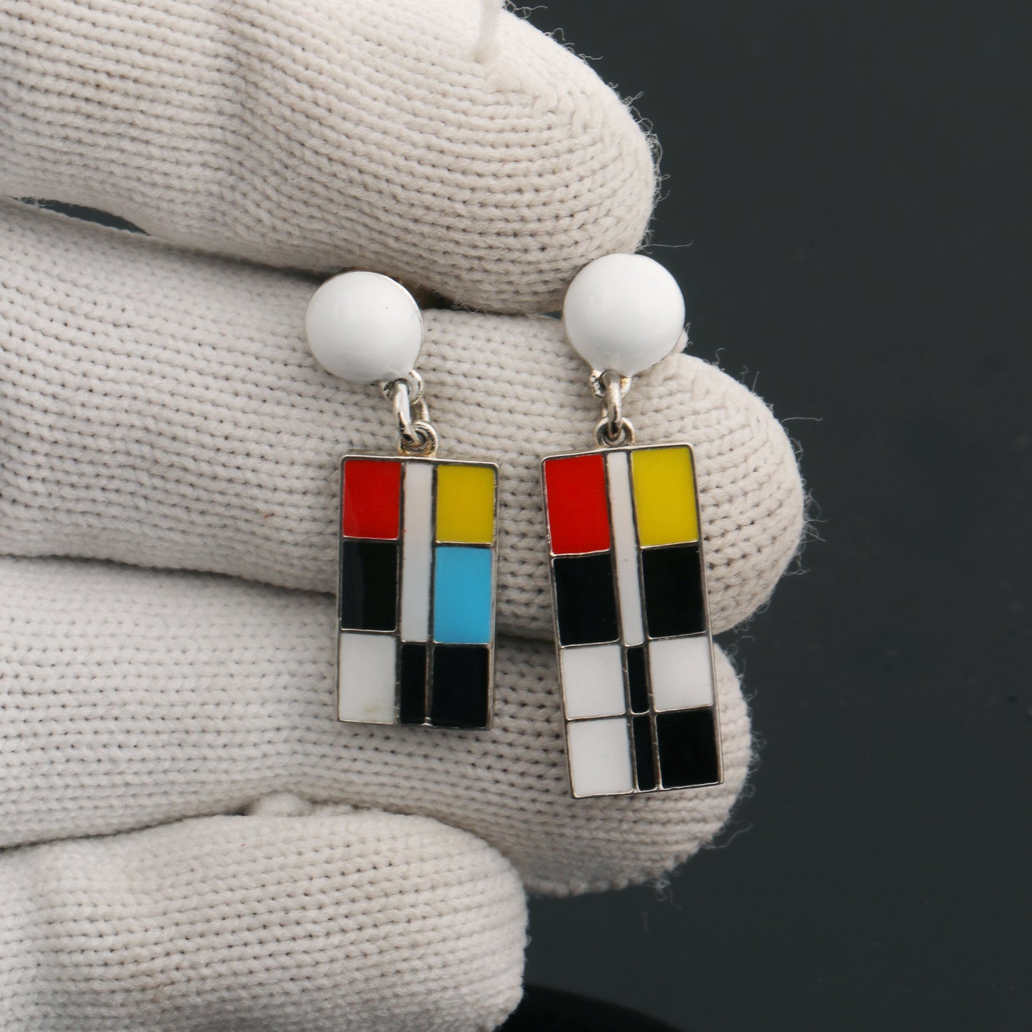 Lab Grown Onyx Fancy Earrings — Solid 18K Gold