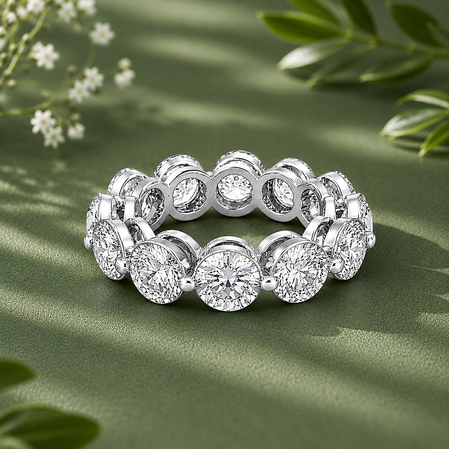 IGI Certified Lab Grown Diamond Round-Cut Pave Cluster Ring — 18K Solid Gold