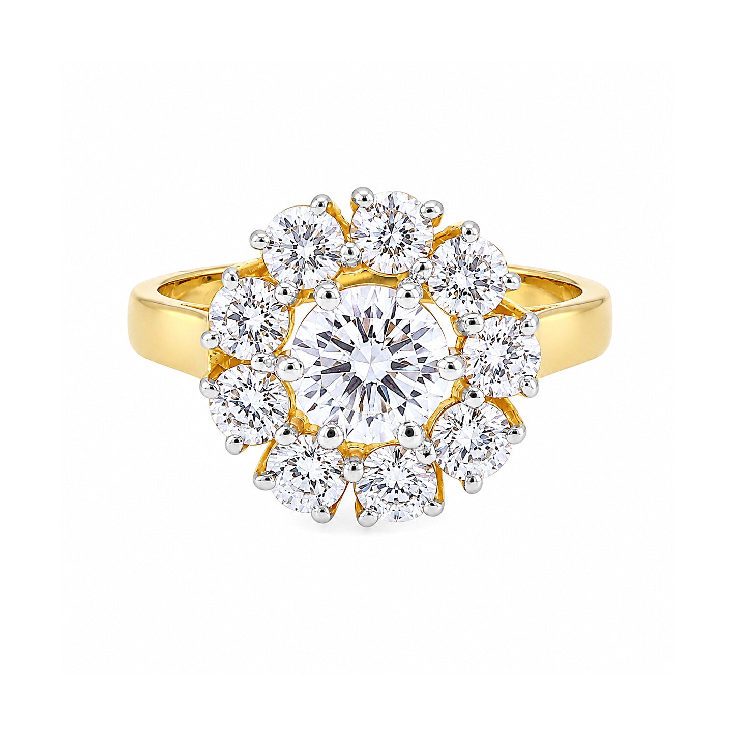 IGI Certified Lab Grown Diamond Round-Cut Halo Ring — 14K/18K Solid Gold