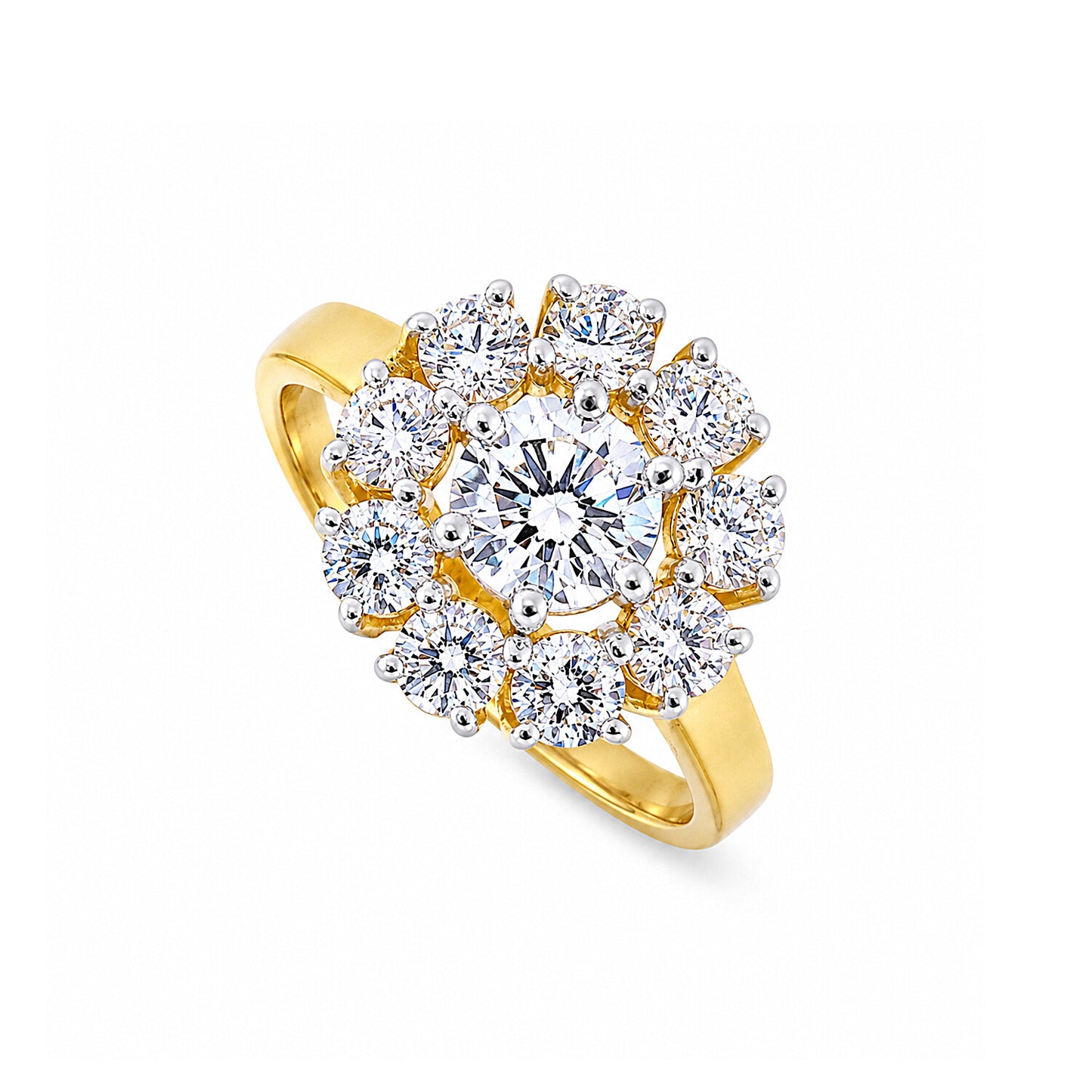 IGI Certified Lab Grown Diamond Round-Cut Halo Ring — 14K/18K Solid Gold