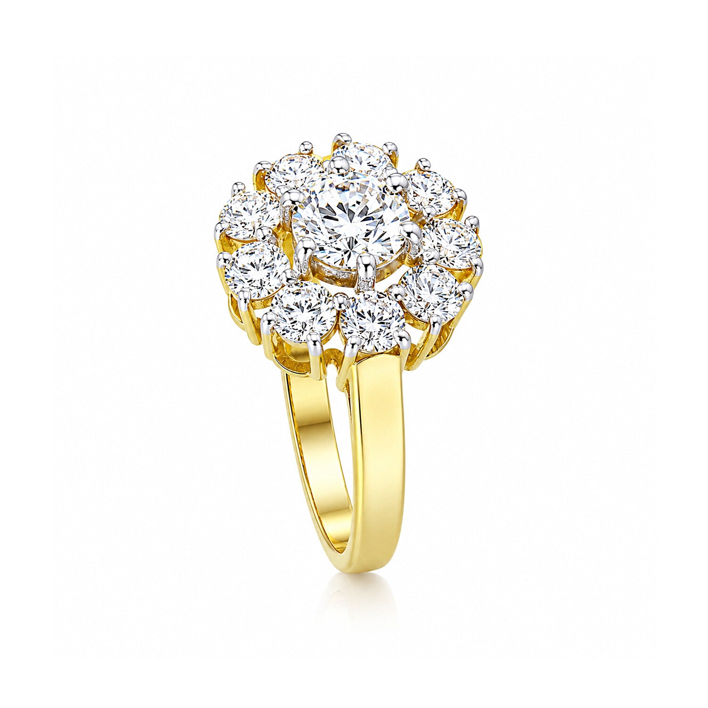 IGI Certified Lab Grown Diamond Round-Cut Halo Ring — 14K/18K Solid Gold