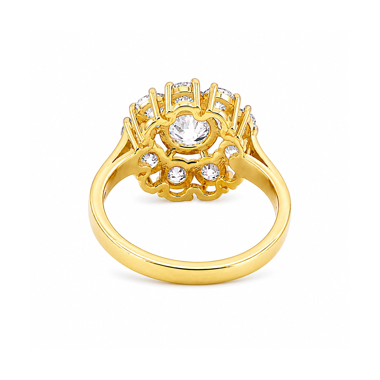 IGI Certified Lab Grown Diamond Round-Cut Halo Ring — 14K/18K Solid Gold