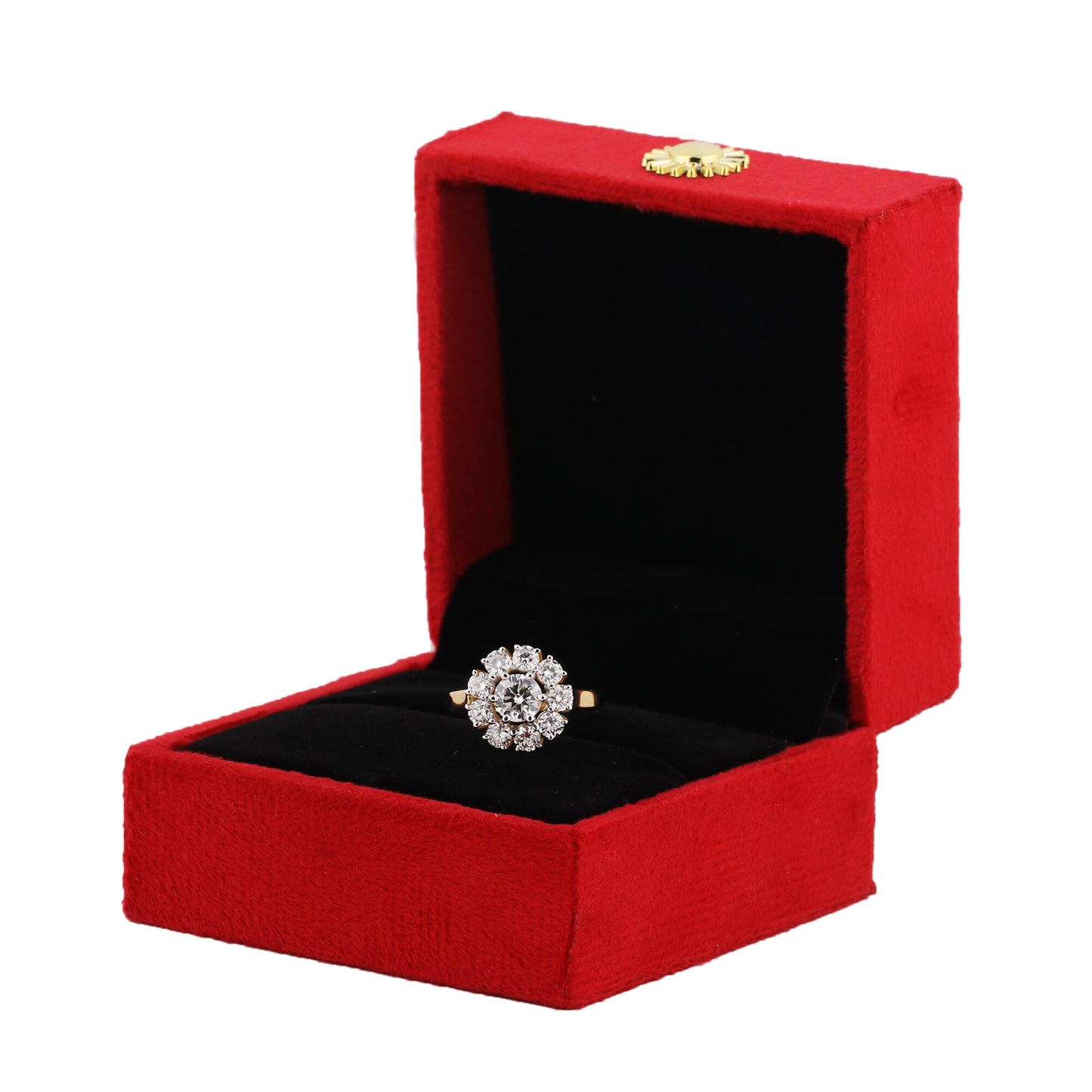 IGI Certified Lab Grown Diamond Round-Cut Halo Ring — 14K/18K Solid Gold