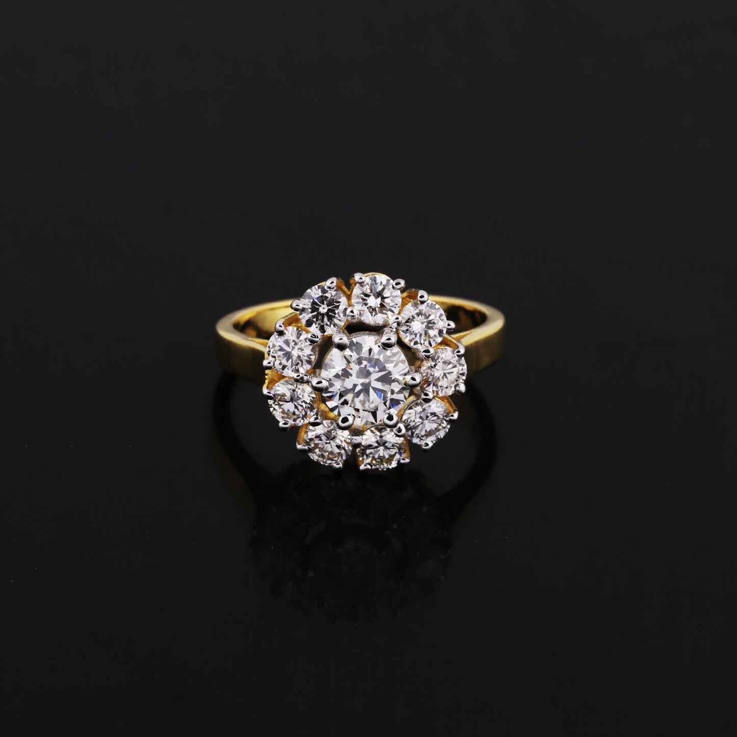 IGI Certified Lab Grown Diamond Round-Cut Halo Ring — 14K/18K Solid Gold