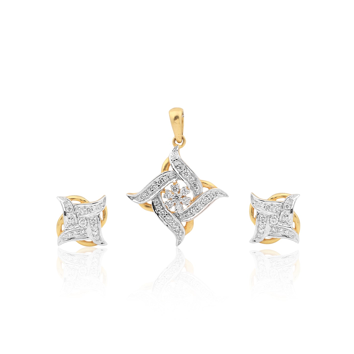0.86 Ct. 18KT Yellow Gold Natural Diamond Jewelry Set, IGI Certified Quality