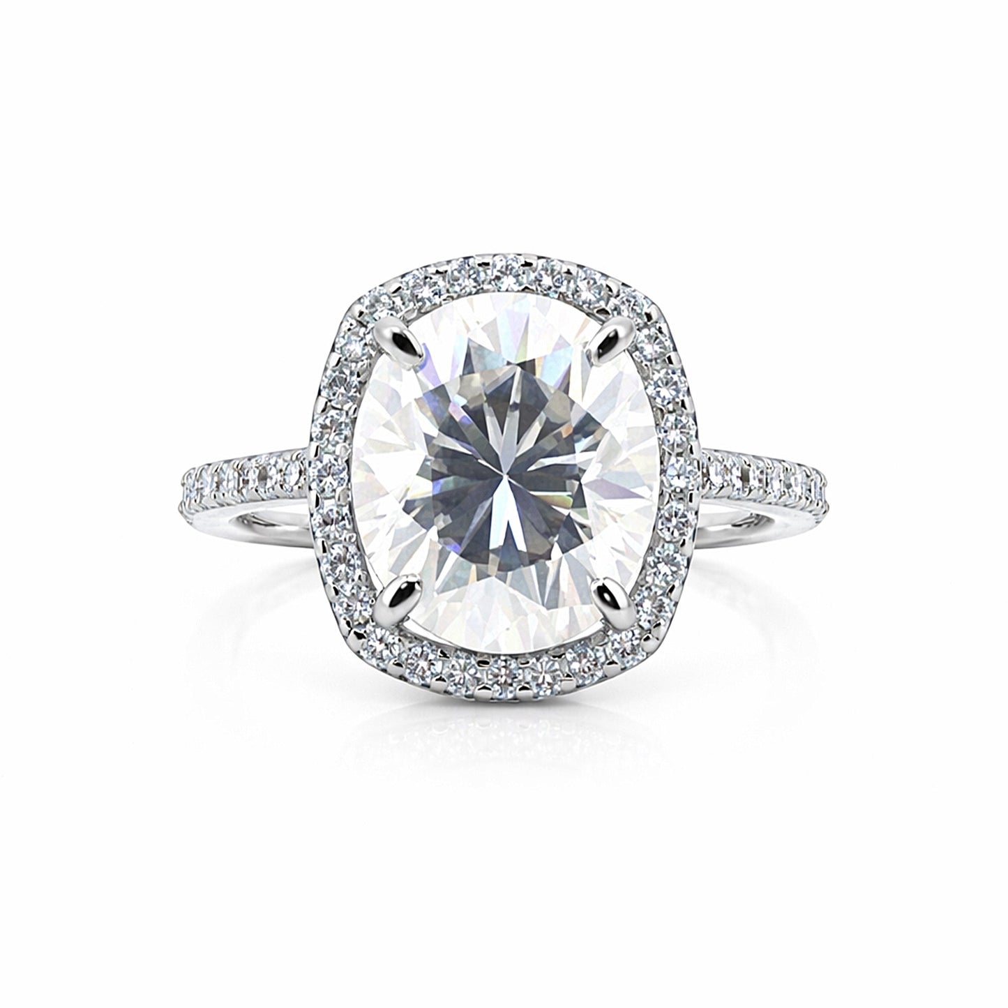 3.50 carat round cut lab-grown diamond ring in 18k gold vermeil, VS1 clarity