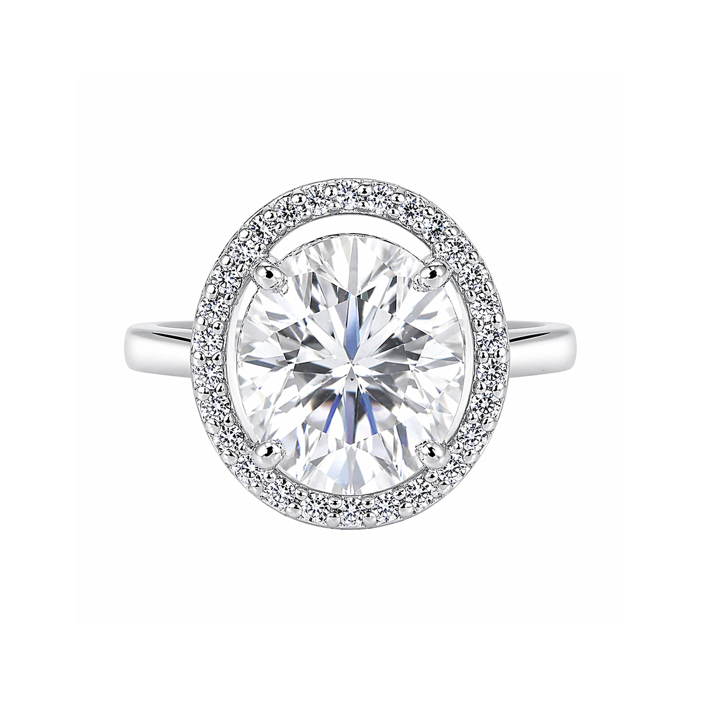 3.45 ct DEW Certified White Moissanite Ring for Women – Jewelry Gift 18K Gold Plated Ve 18K Gold Plated