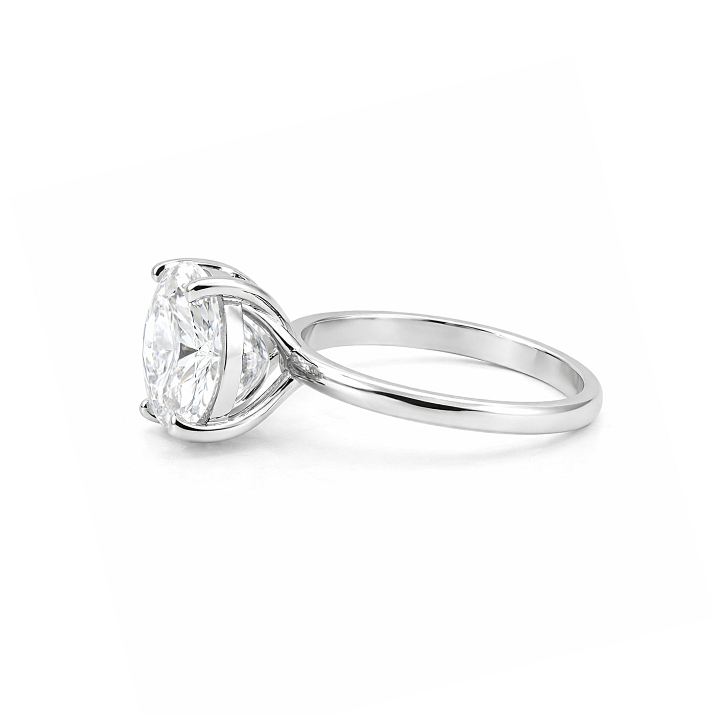 9.9 Ct White Moissanite Round Solitaire Ring - 925 Sterling Silver Gold Vermeil