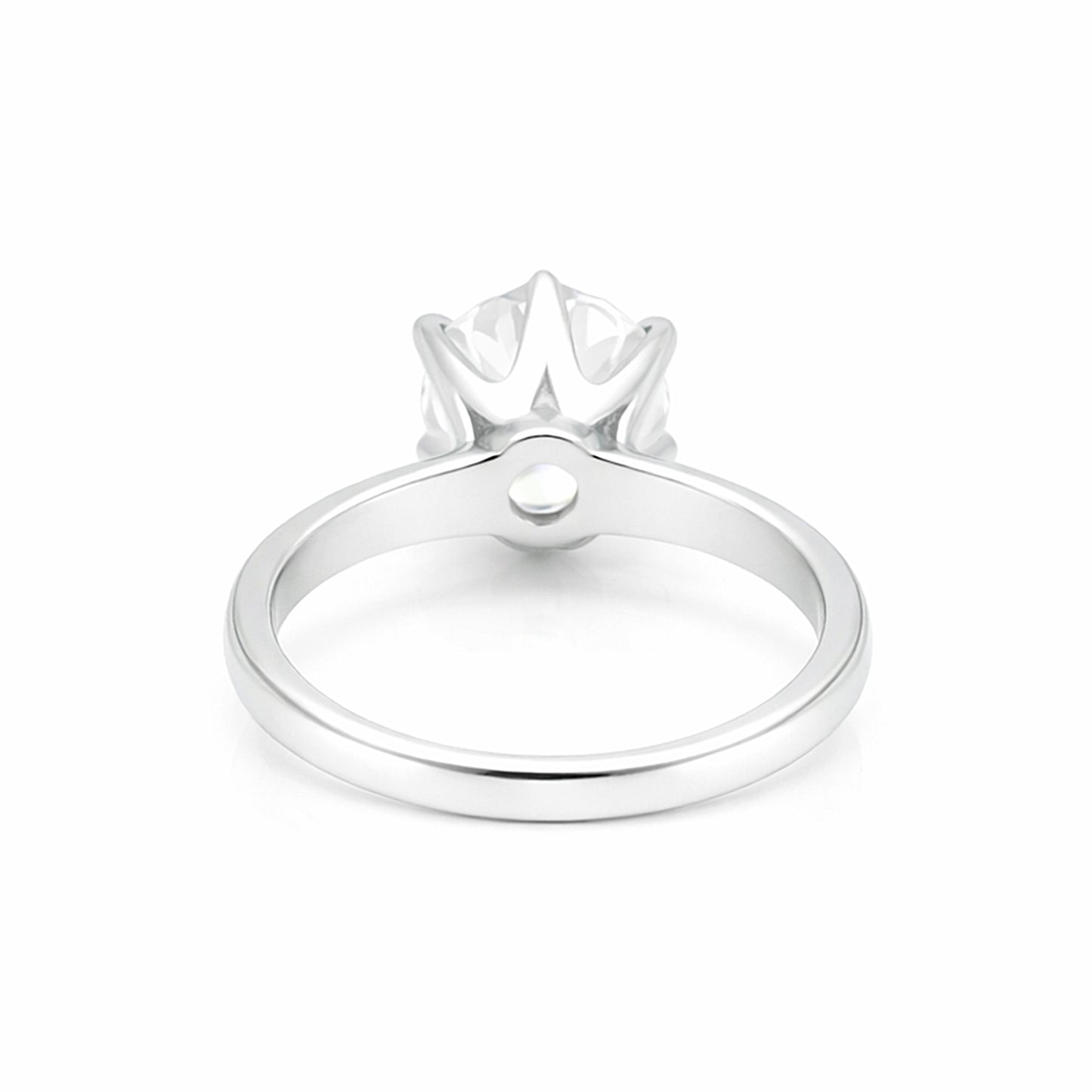 2.70 ct DEW Round Cut White Moissanite Solitaire Ring Certified 18K Gold Plated