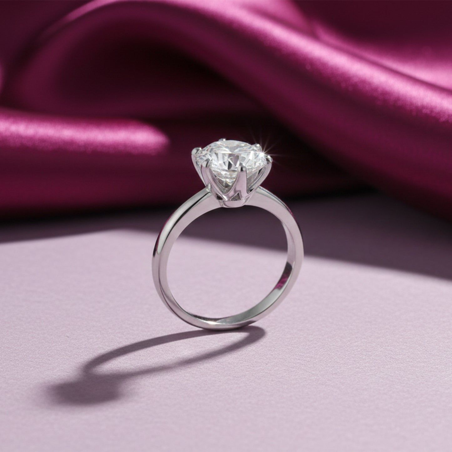 9.1 ct DEW White Moissanite Round Solitaire Ring - 18K Gold Vermeil on 925 Sterling Silver
