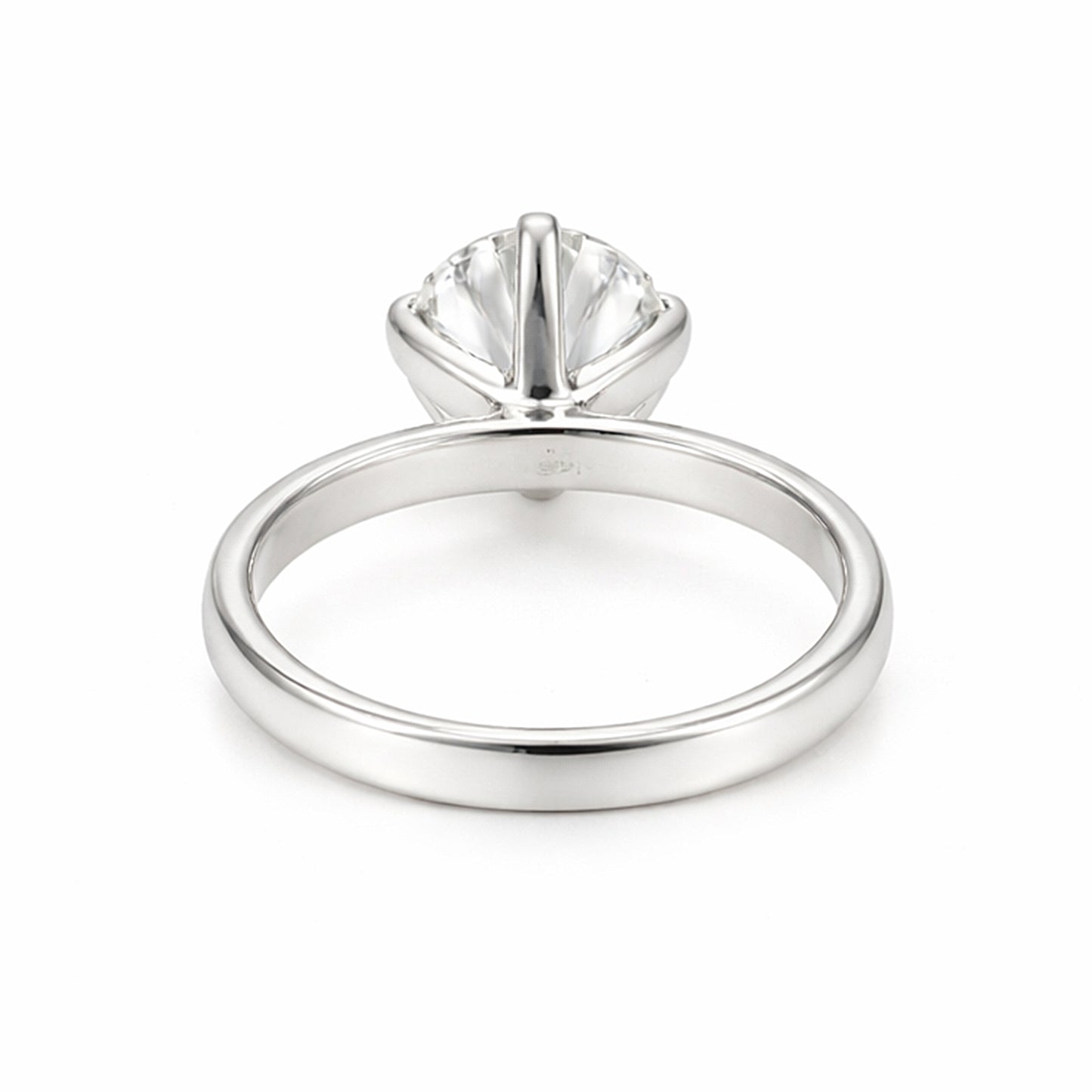 8.5 ct DEW White Moissanite Round Solitaire Ring - 18K Gold Vermeil on 925 Sterling Silver