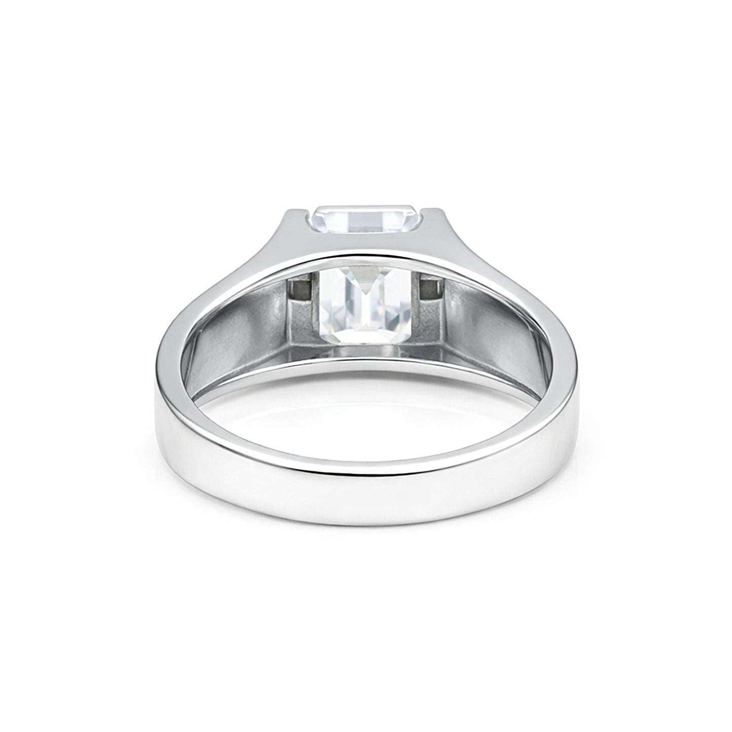 4.0 Ct White Moissanite Radiant Solitaire Ring - 925 Sterling Silver Gold Vermeil