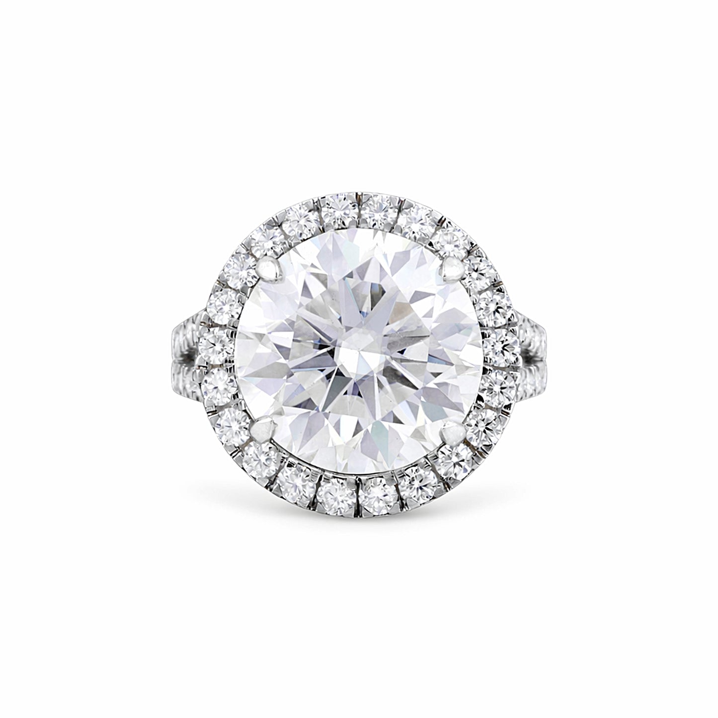 Certified 5.90 Ct Round Cut White Moissanite Solitaire Ring In Gold Vermeil