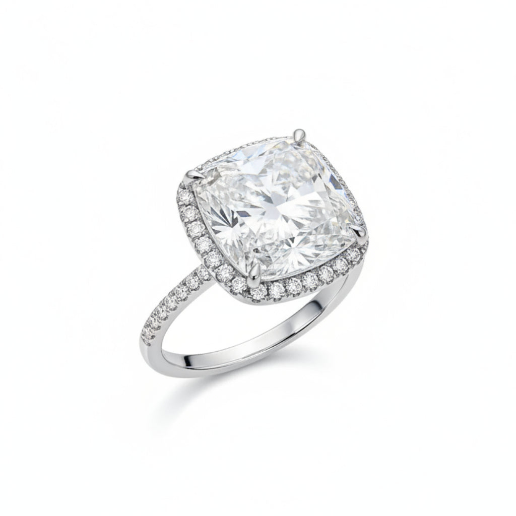 4.65 Ct White Moissanite Pear Solitaire Ring - 925 Sterling Silver Gold Vermeil