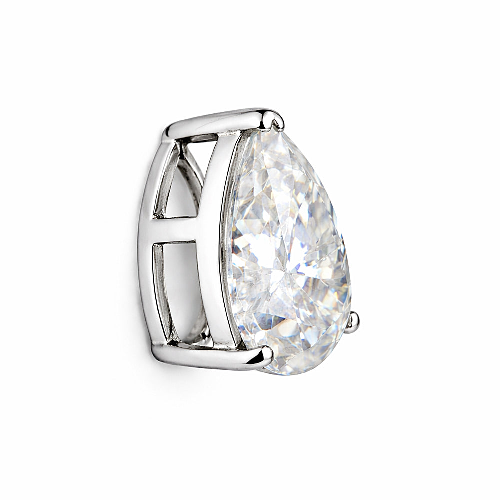 Certified 4.60Ct Pear Shape White Moissanite Solitaire Pendant in Gold Vermeil