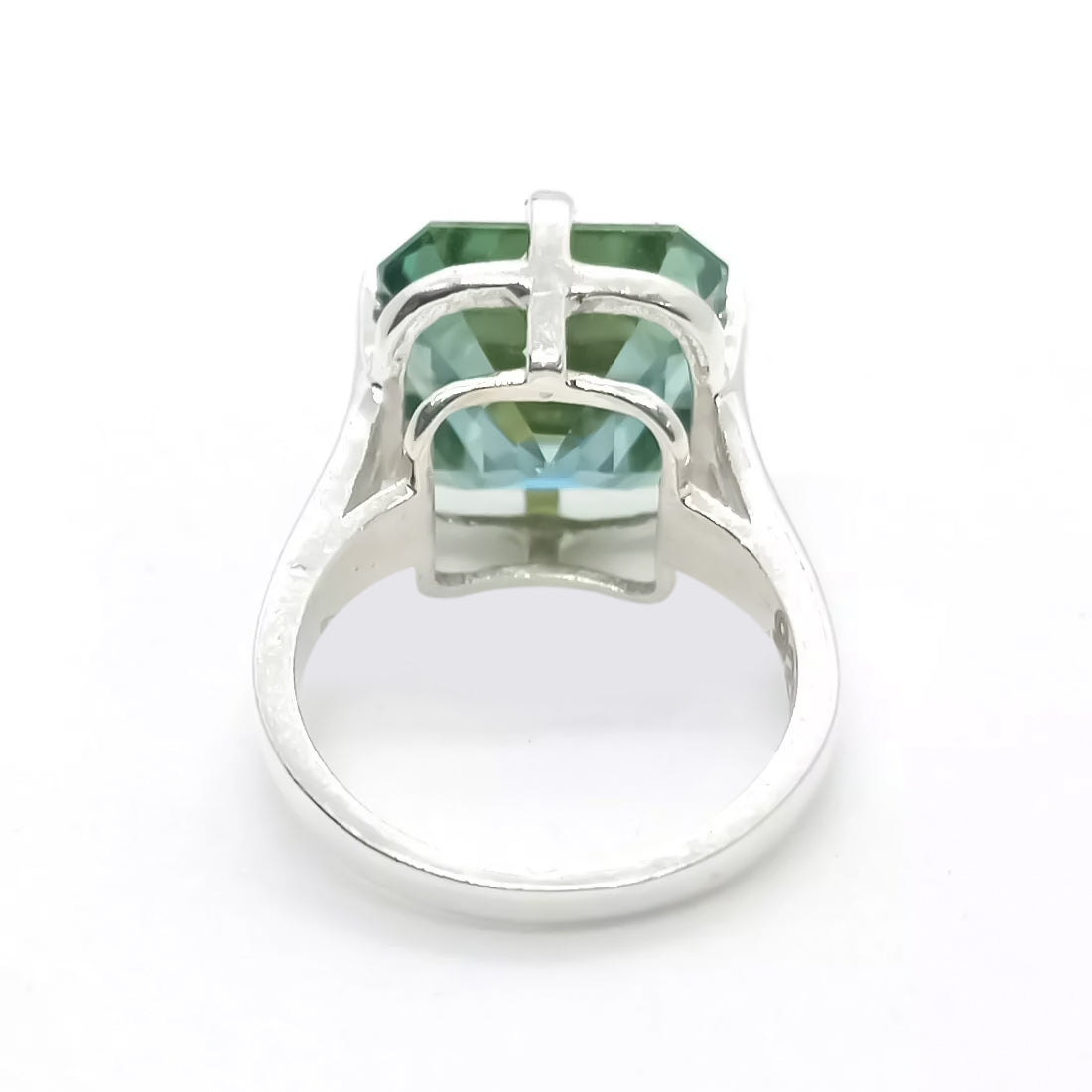 10.10 Ct Certified Blue Moissanite Asscher Cut Solitaire Ring Ring 18K Gold Plated 18K Gold Plated