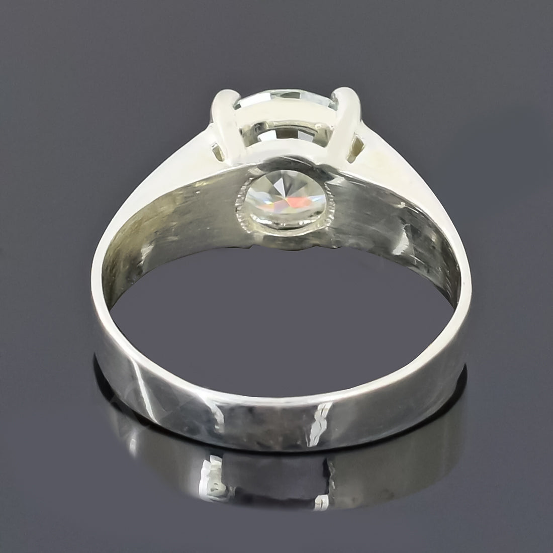 2.50 Ct White Round Cut Certified Moissanite Solitaire Ring 18K Gold Plated