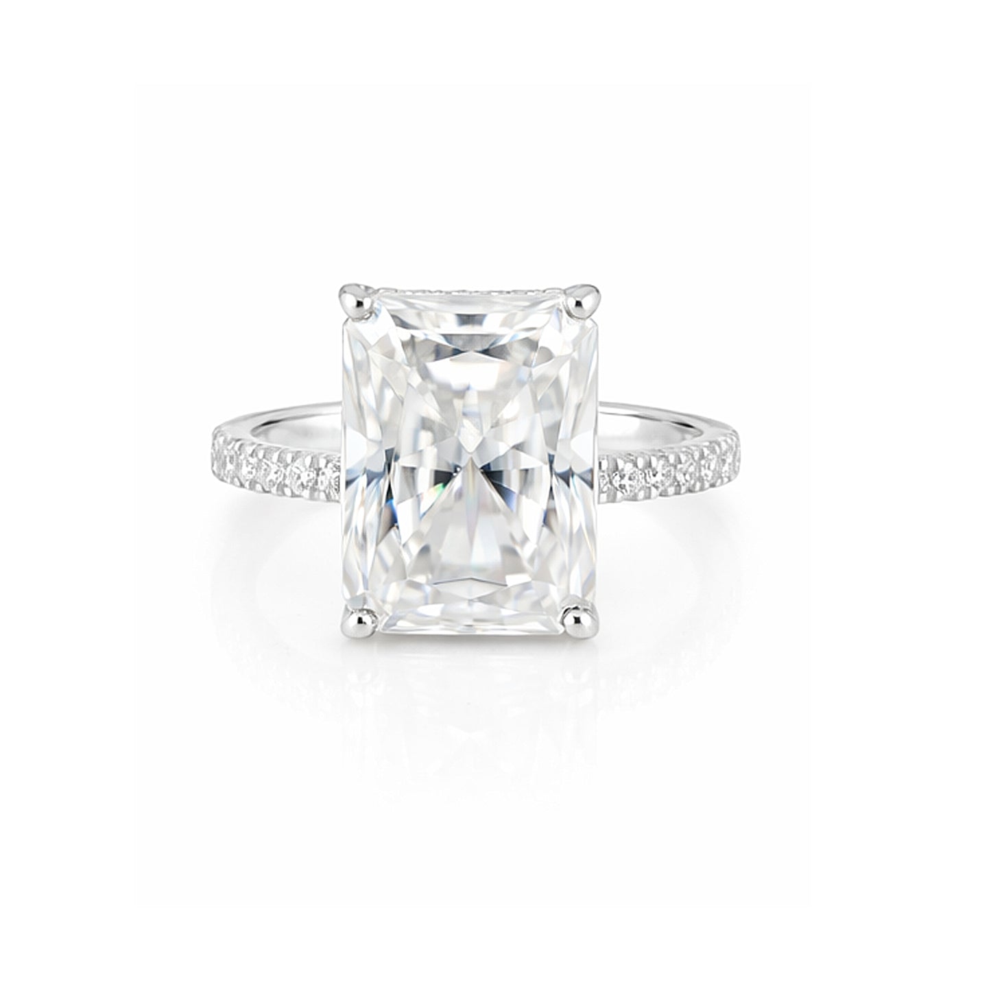 18.10 ct DEW Certified Radiant Cut Moissanite Ring For Birthday Gift Idea 18K Gold Plat 18K Gold Plated