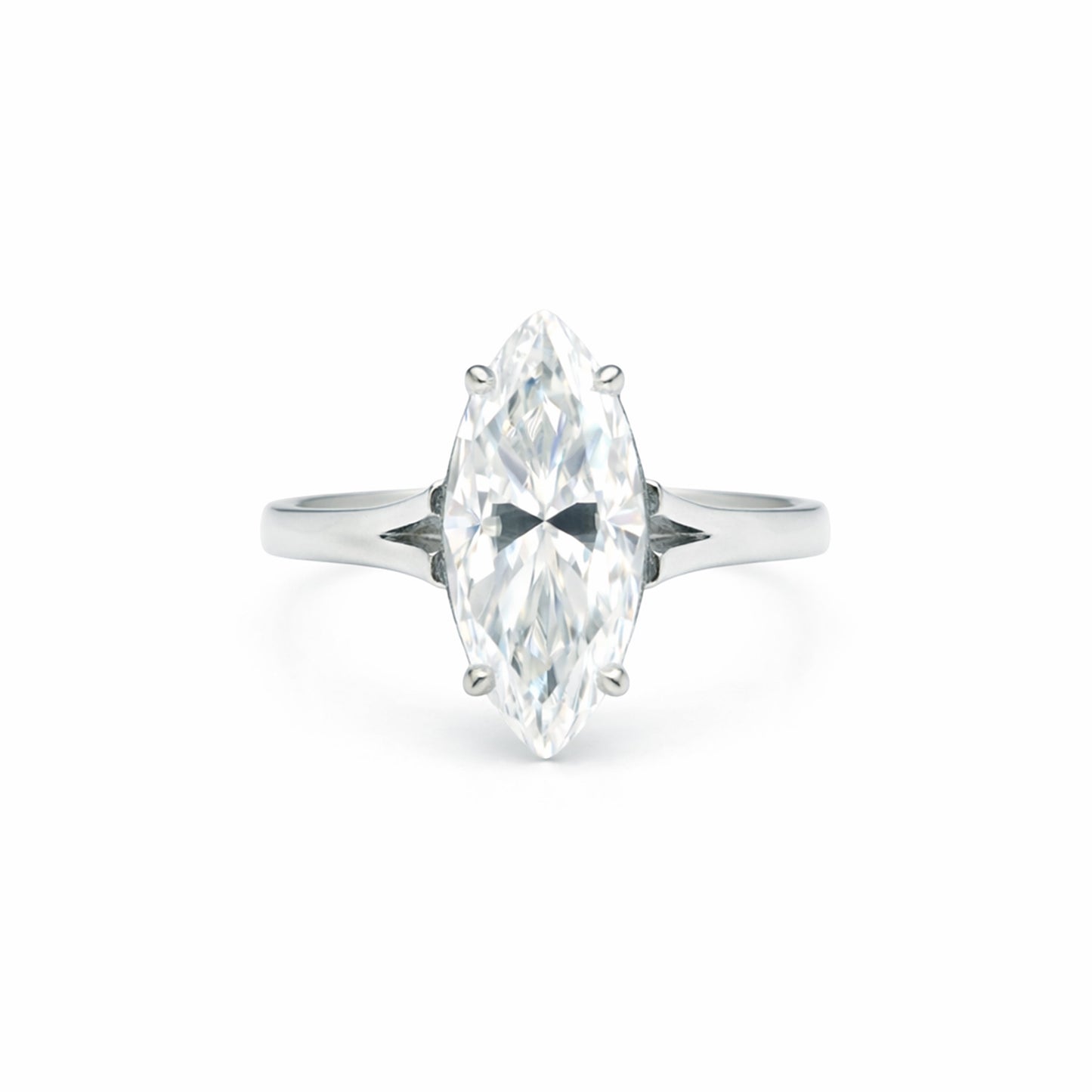 2.50 carat marquise cut lab-grown diamond ring in 18k gold vermeil setting