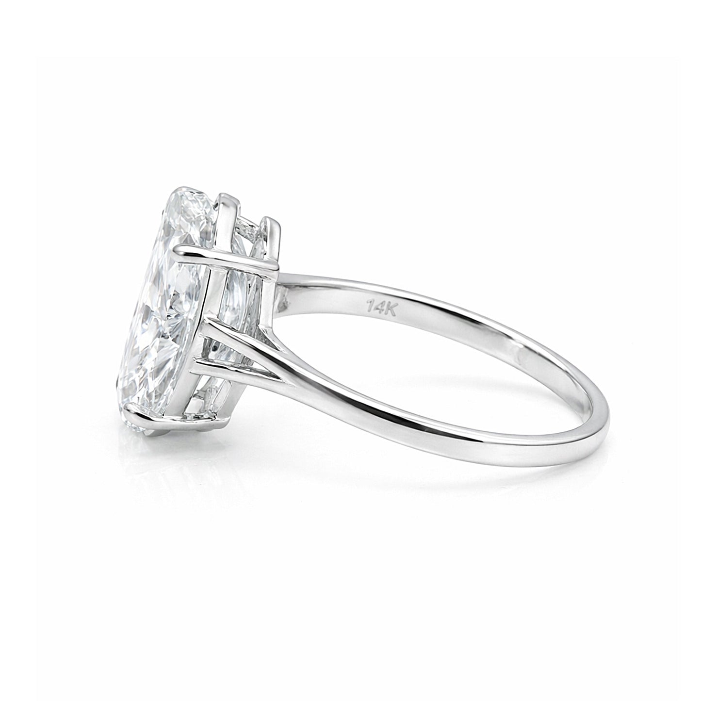 Marquise 2.5ct lab diamond ring worn on hand, elongating finger styling
