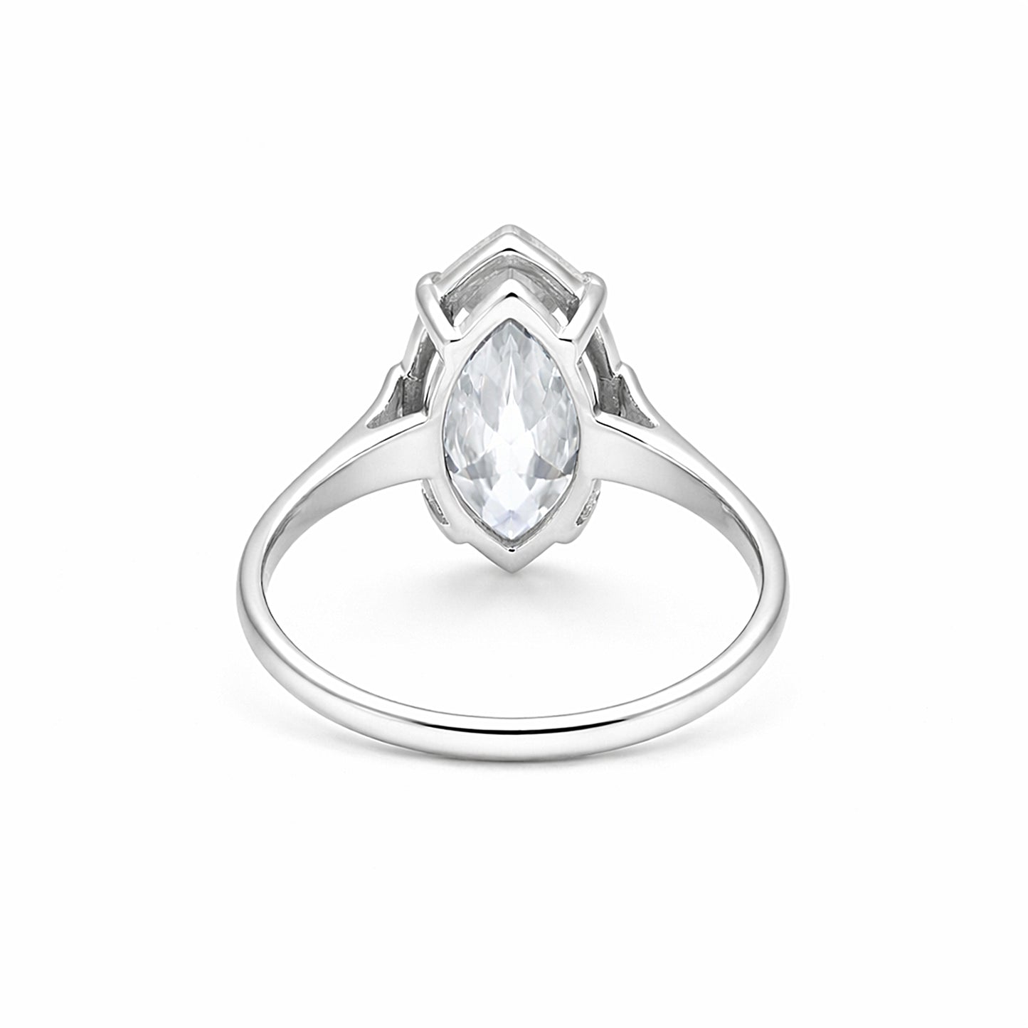9 ct DEW Certified White Moissanite Solitaire Ring. For Anniversary Gift 18K Gold Plate 18K Gold Plated