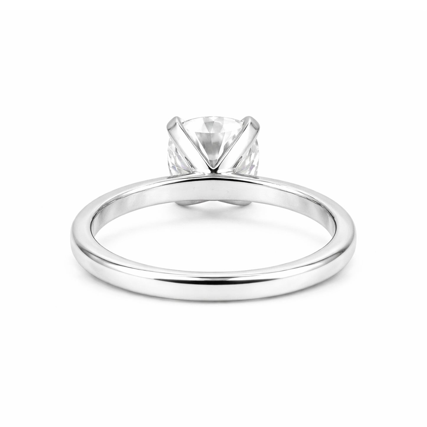4.55 ct DEW White Moissanite Cushion Solitaire Ring - 18K Gold Vermeil on 925 Sterling Silver