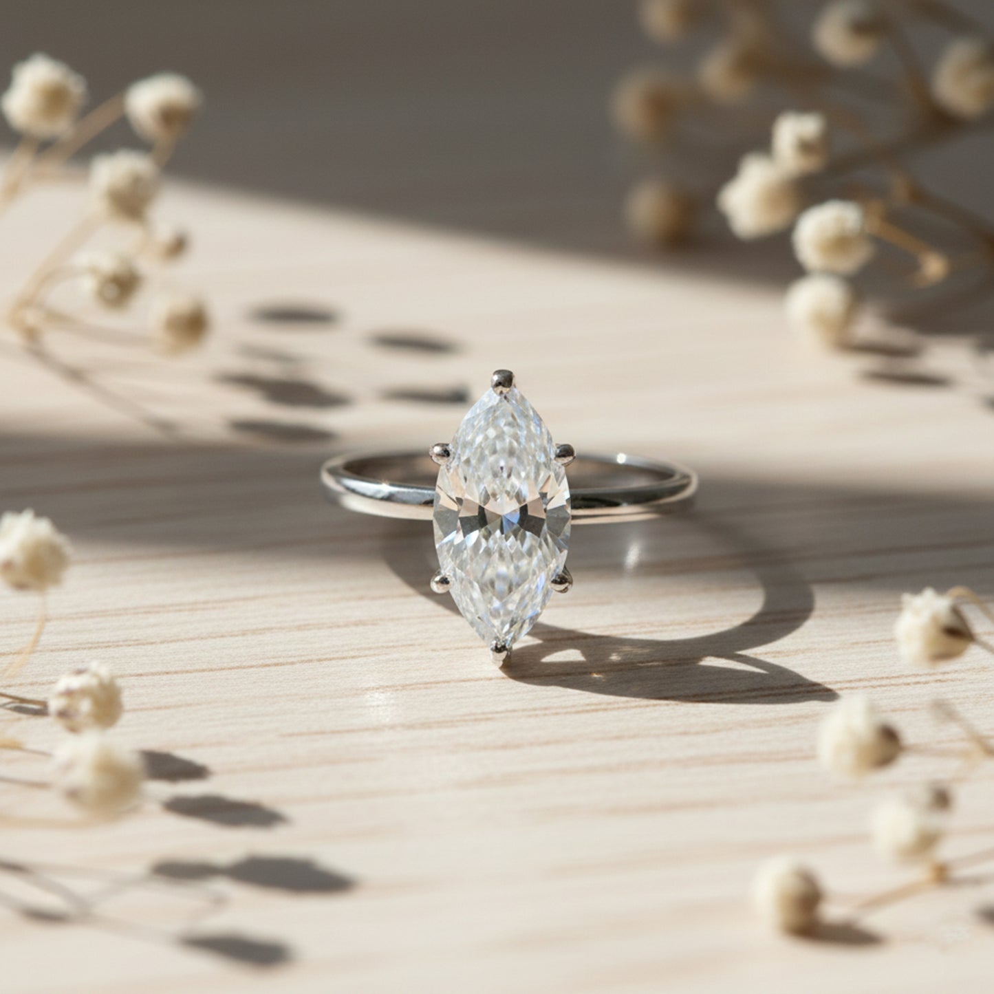 9 Ct Certified White Moissanite Solitaire Ring Valentine's Day Gift 18K Gold Plated