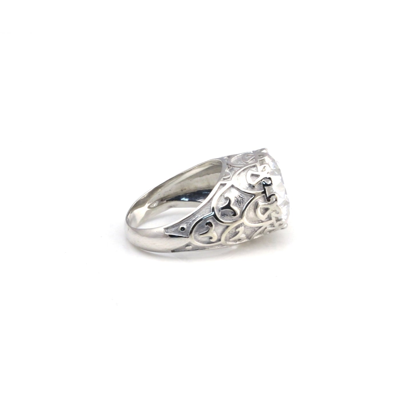9.85 Ct Certified White Moissanite Ring In Gold Vermeil– Rare Wedding Gift Idea