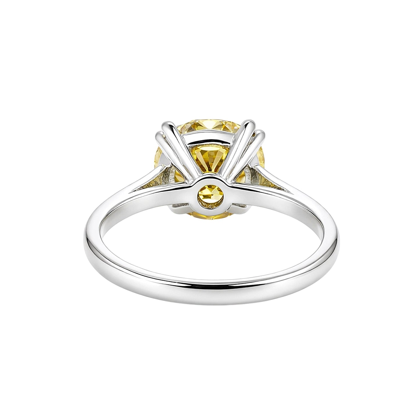 3.00 Ct Round Cut Champagne Lab Grown Diamond Ring — VS1 Clarity, 18k Gold Vermeil