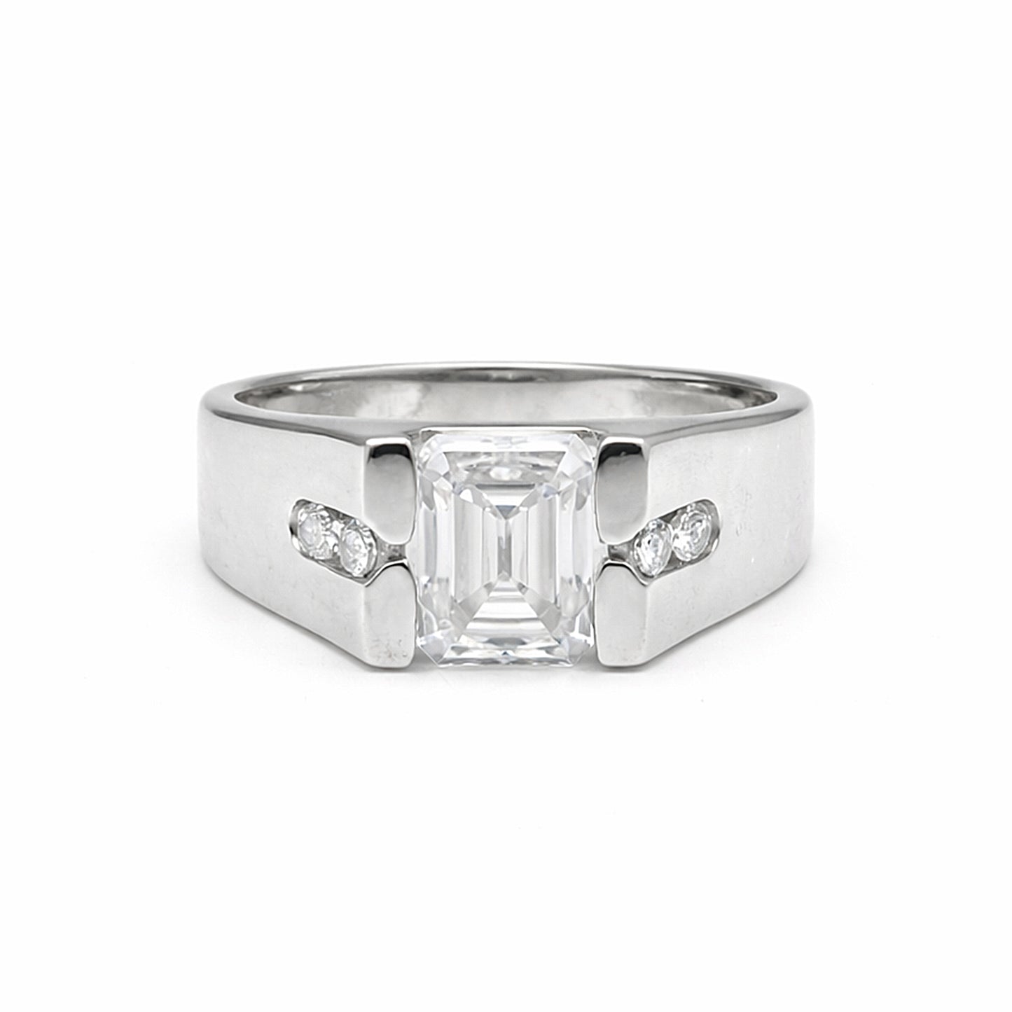 1.50 Ct Emerald Cut Lab Grown Diamond Ring — VS1 Clarity, 18k Gold Vermeil