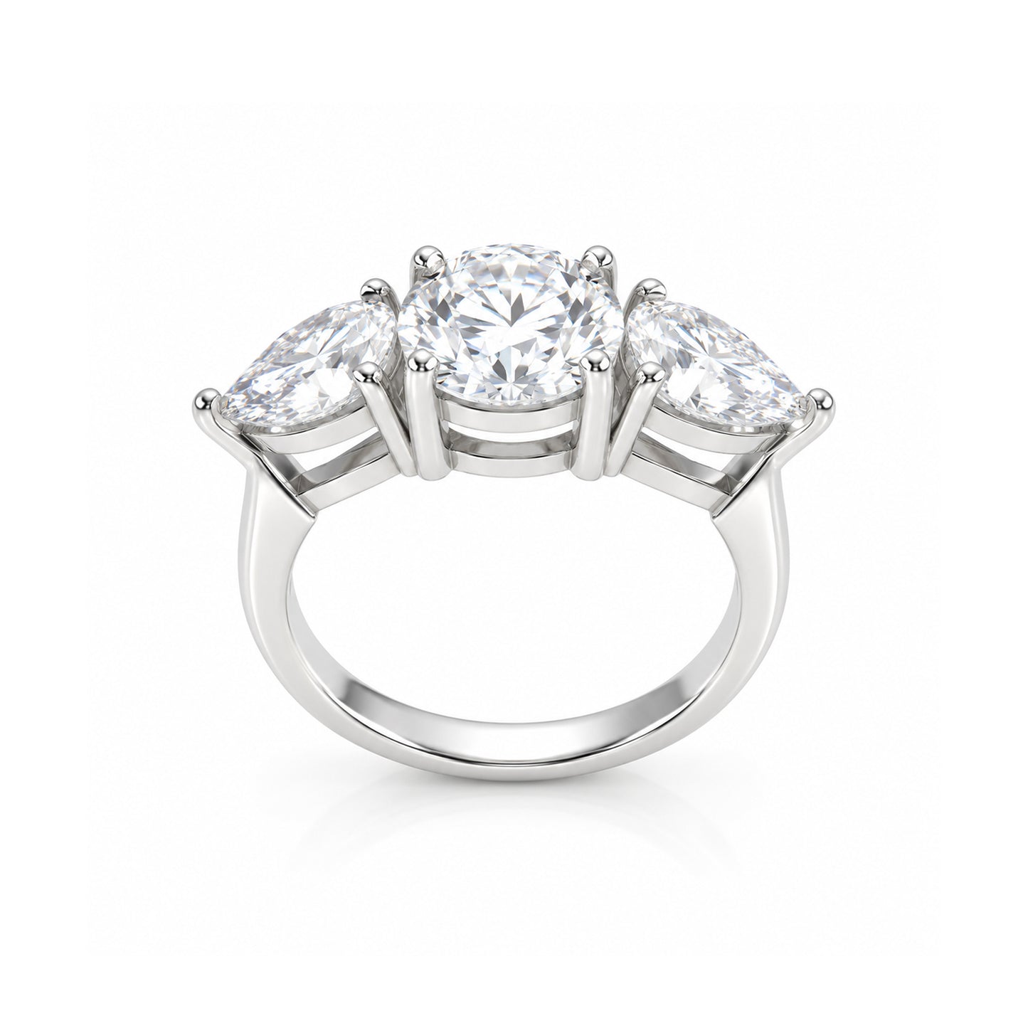 2.70 ct DEW Certified Round Cut Off White Moissanite Ring – Summer Proposal 18K Gold Plated