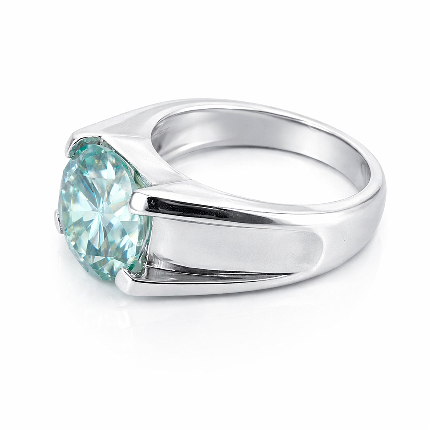 6.40 Ct Off White Moissanite Ring in – Elegant 4th of July Gift 18K Gold Plated Ver 18K Gold Plated