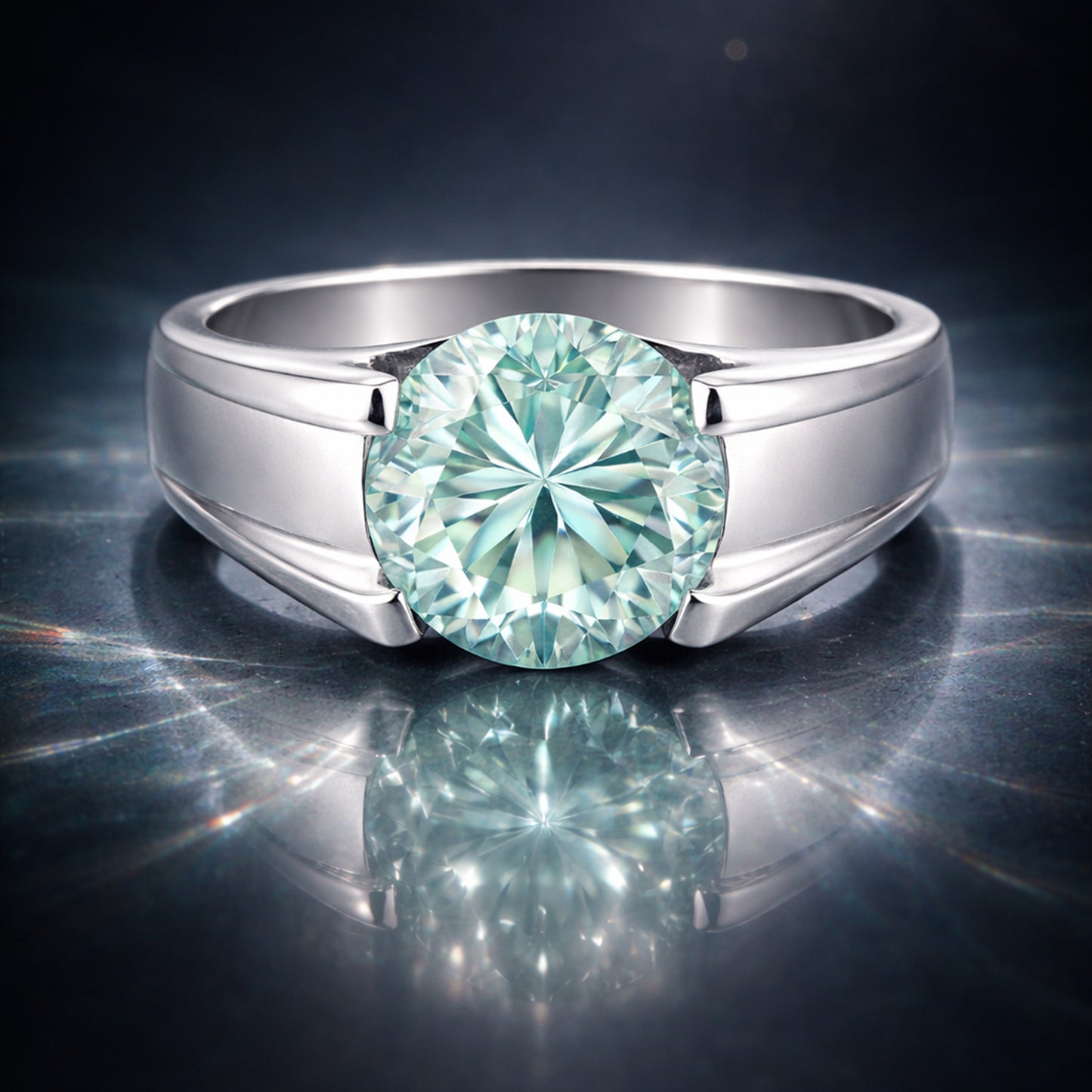 6.40 Ct Off White Moissanite Ring in – Elegant 4th of July Gift 18K Gold Plated Ver 18K Gold Plated