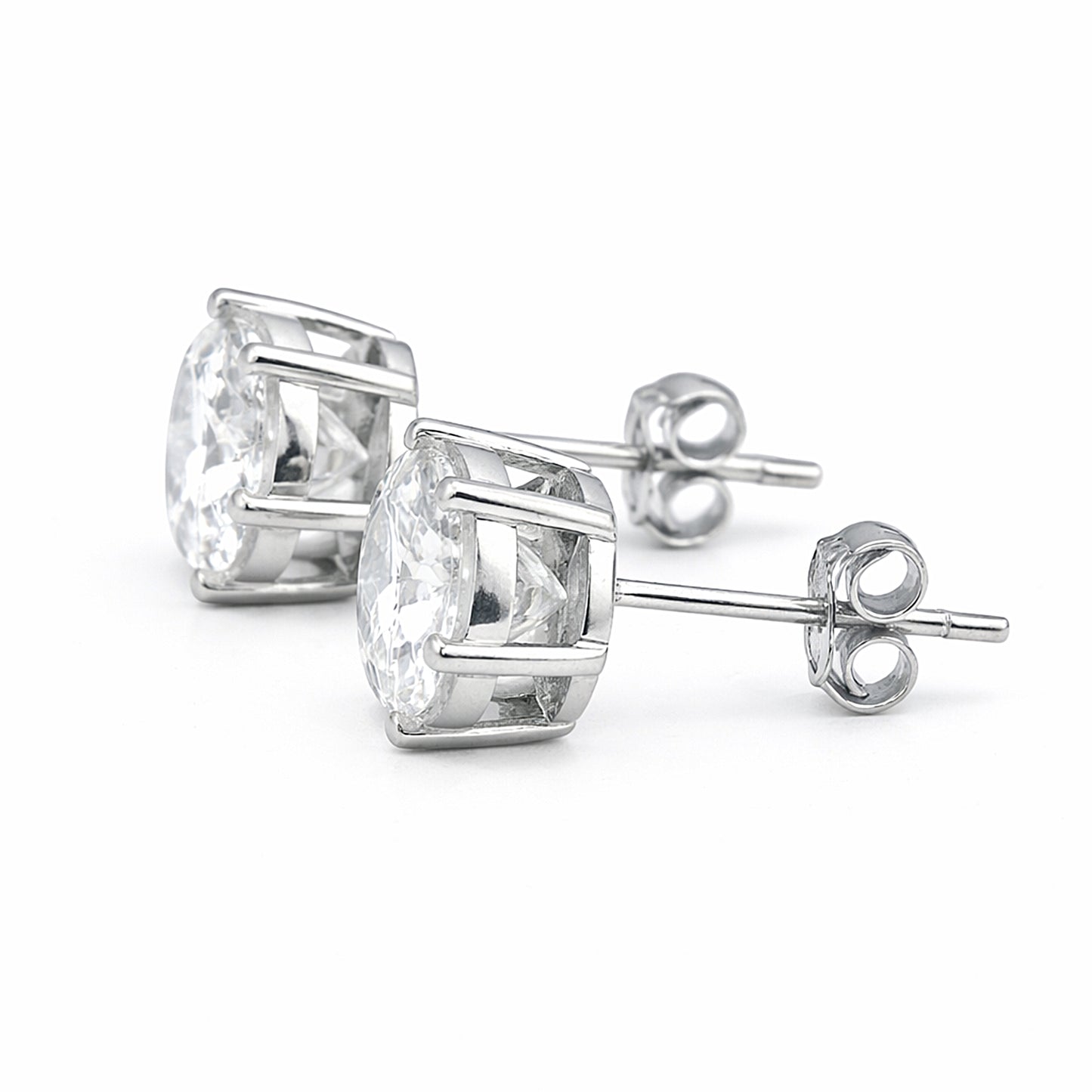 10.00ct DEW White Moissanite Round Stud Earrings
