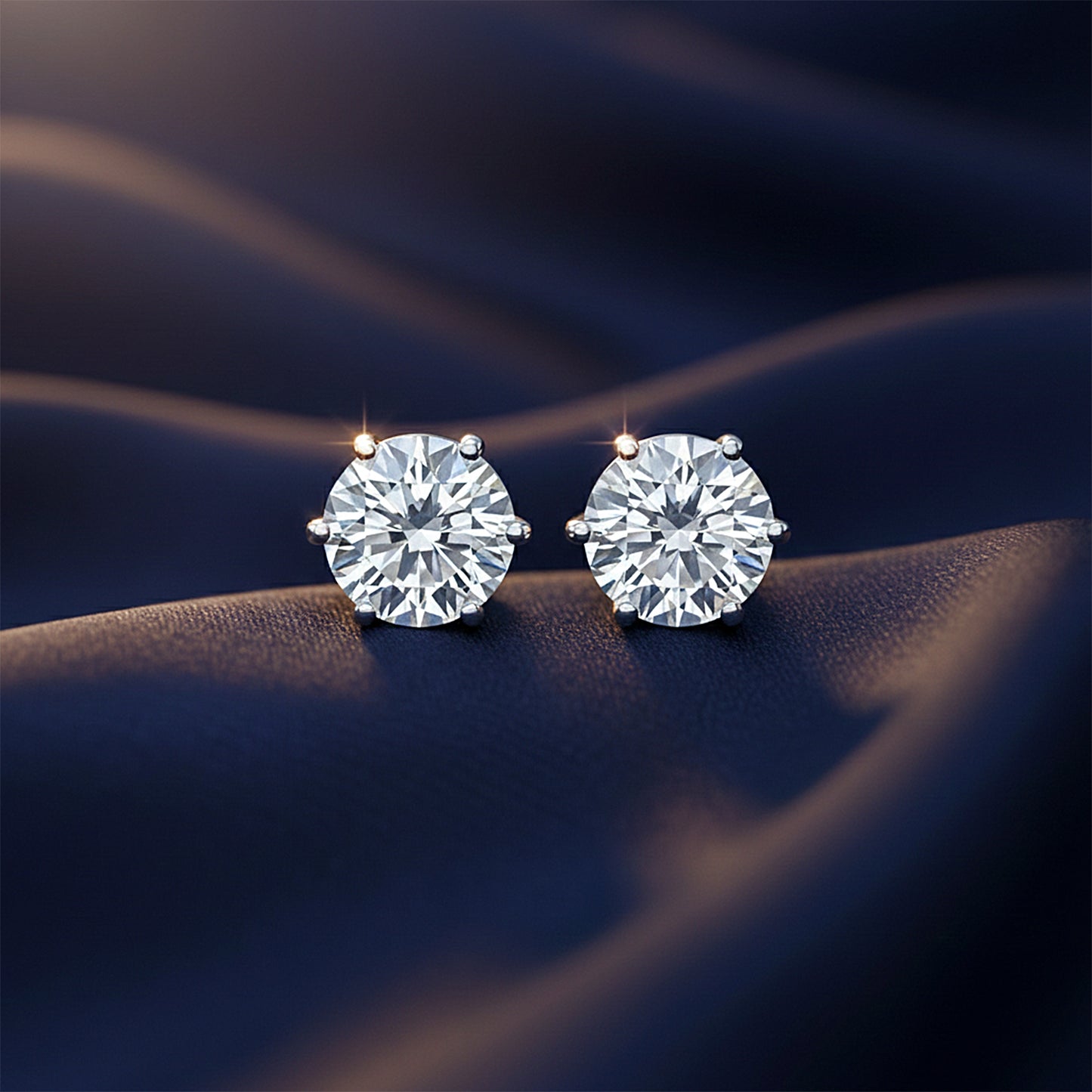 10.00ct DEW White Moissanite Round Stud Earrings