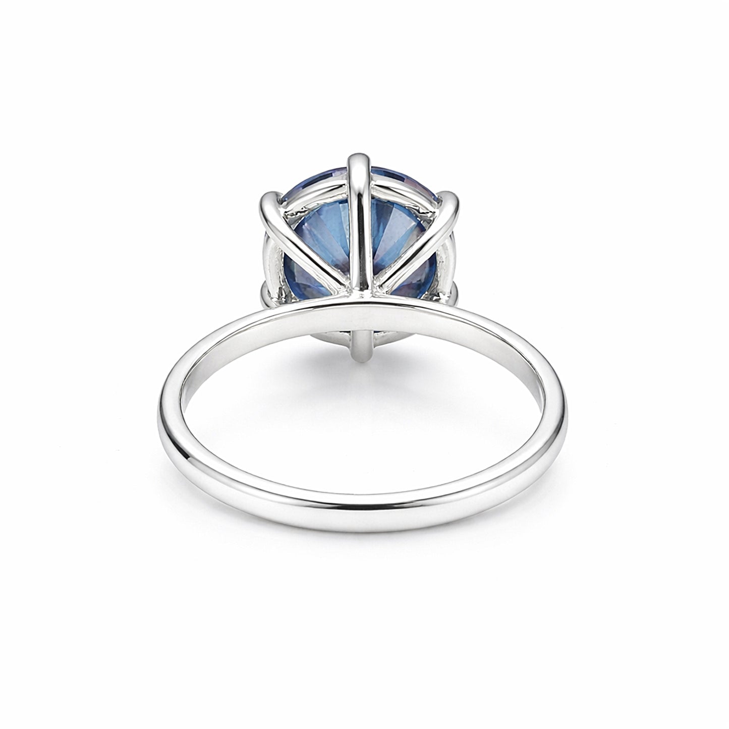 2.75 Ct Blue Moissanite Round Ring Engagement Gift Sparkling Shine 18K Gold Plated 18K Gold Plated