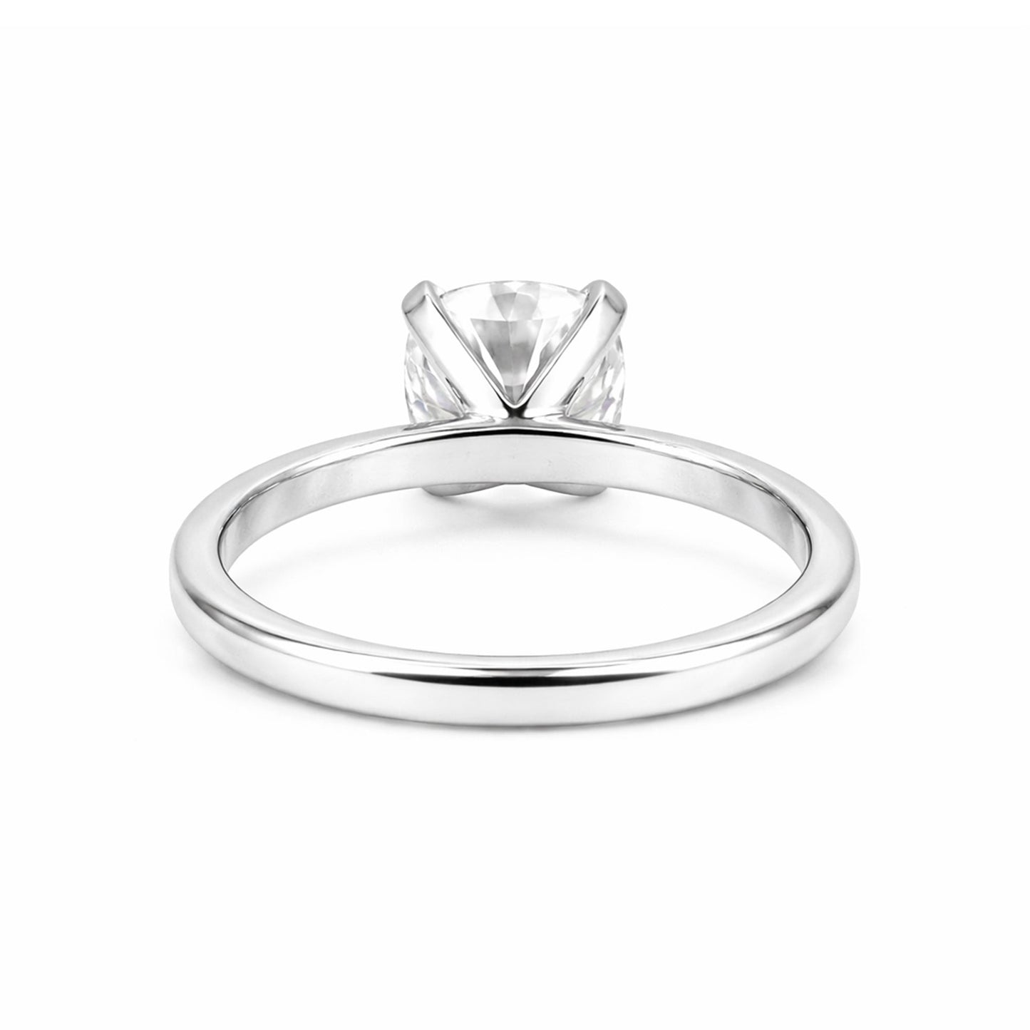 Close-up of cushion cut lab-grown diamond, VS1 clarity, full crown view