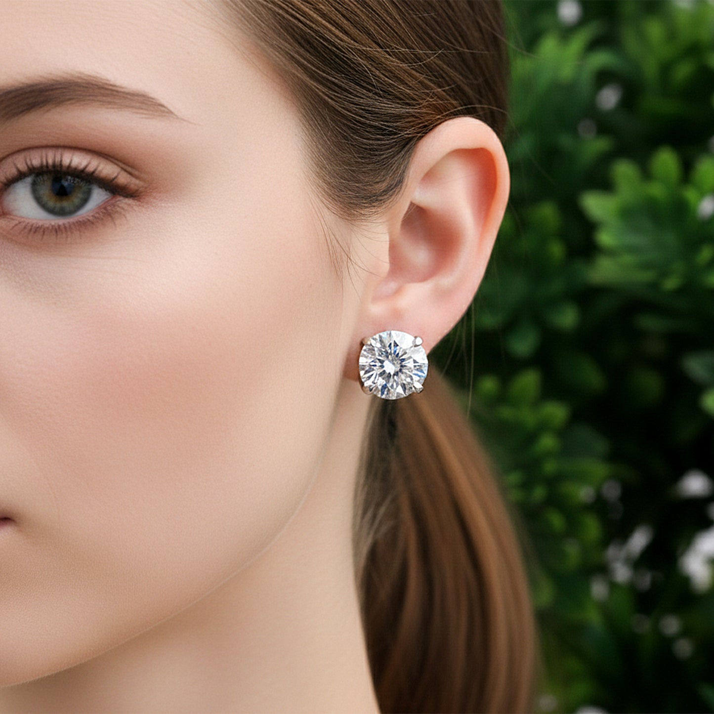 3.60 Ct White Moissanite Earrings In Vermeil 925 Silver Birthday Gift for Her