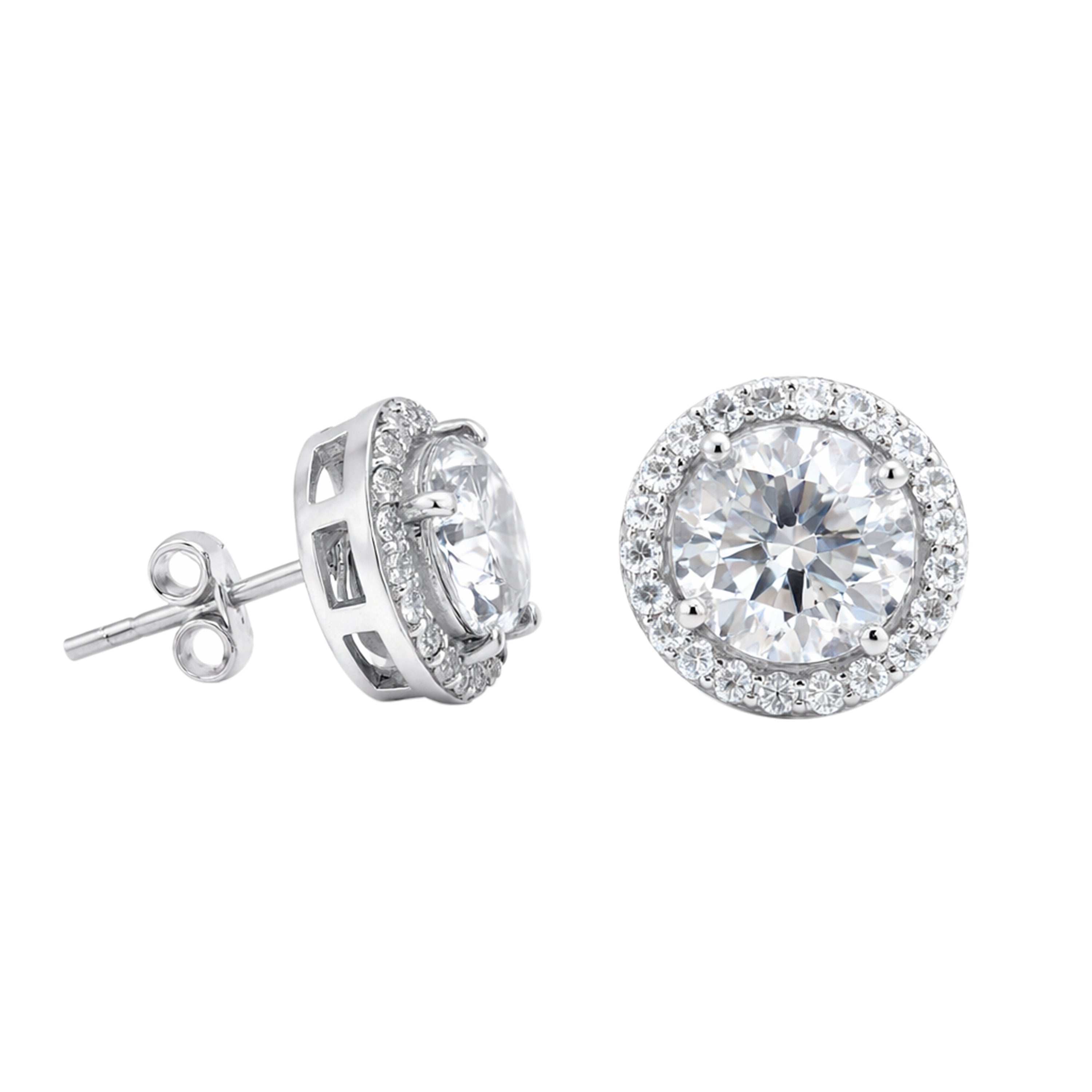 4.20 Ct Certified White Moissanite Stud Earrings In Vermeil 925 Silver Gift
