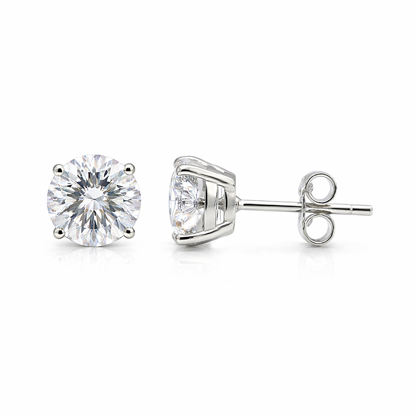 2.80 Ct Round Cut Lab Grown Diamond Stud Earrings — VS1 Clarity, 18k Gold Vermeil