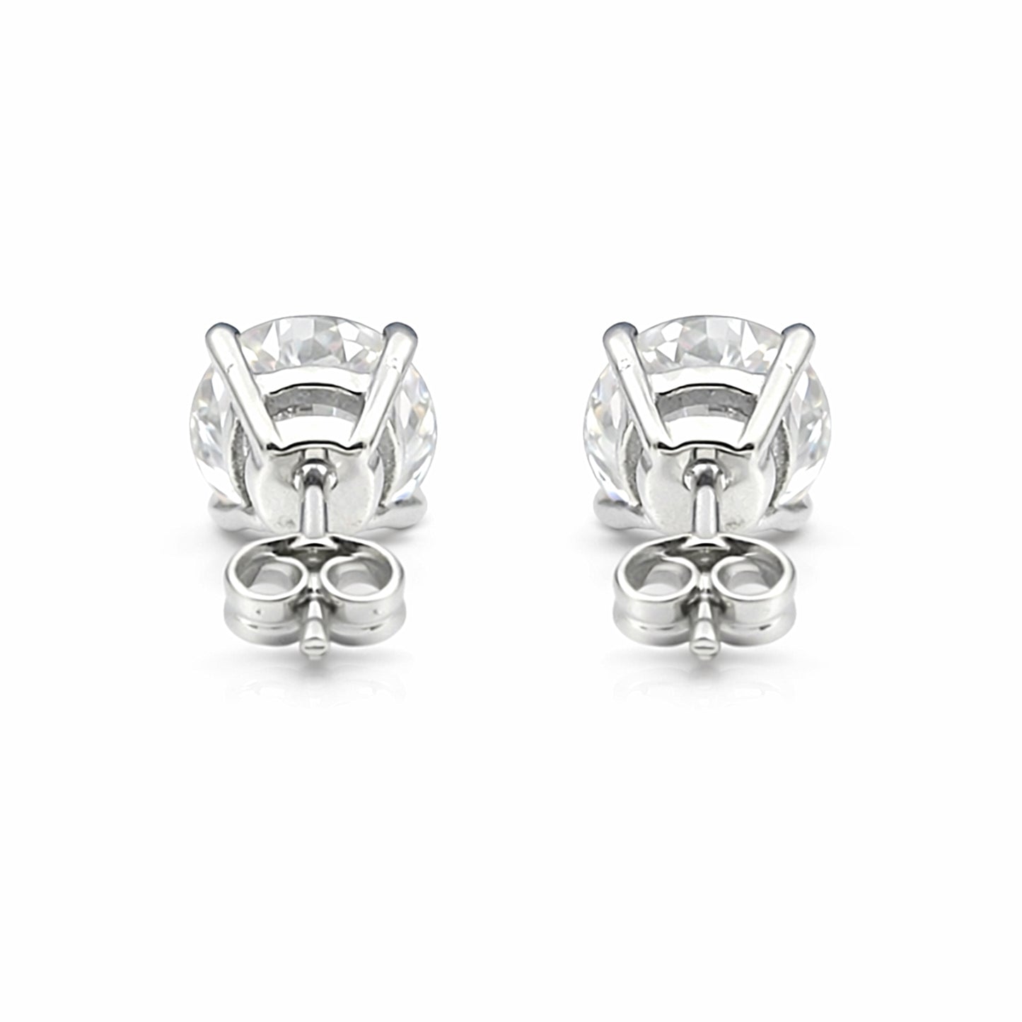 2.80 Ct Round Cut Lab Grown Diamond Stud Earrings — VS1 Clarity, 18k Gold Vermeil
